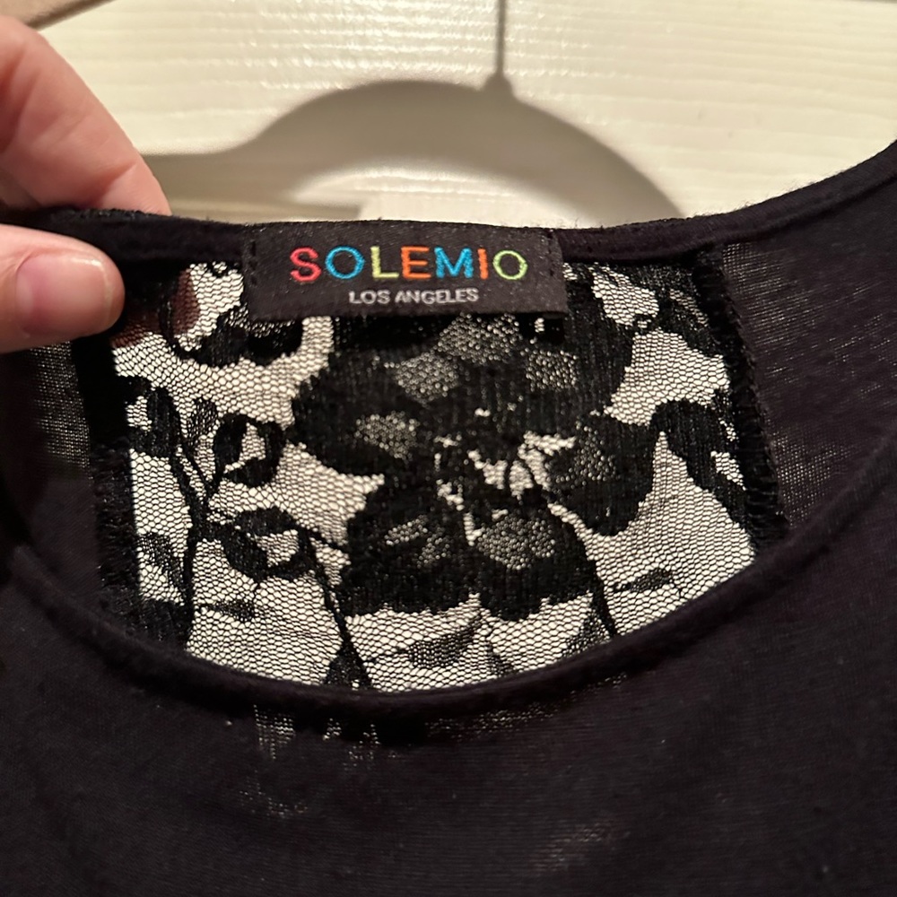 Women’s Solemio Lace Detail Tunic Tee - Picture 2 of 7